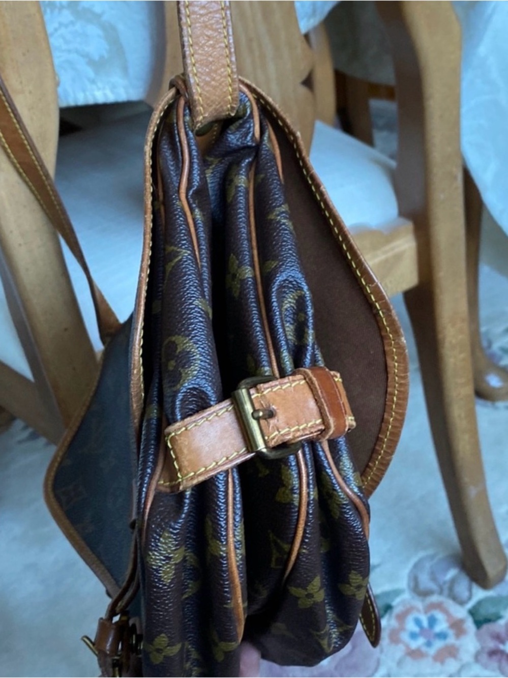Louis Vuitton Saumur Monogram Canvas Crossbody Bag in Brown - Picture 2 of 14